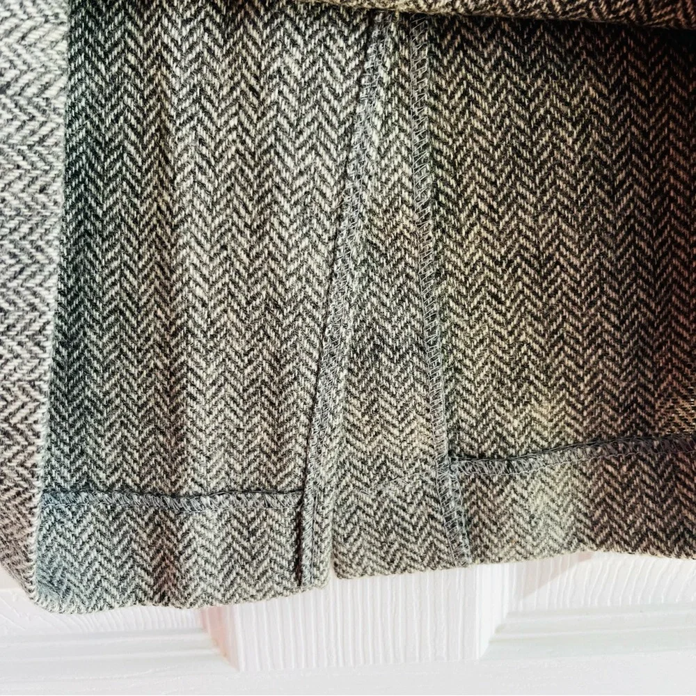Vintage 70’s\80’s Prestige Boston Classic Gray Wool Blend Herringbone Skirt 10